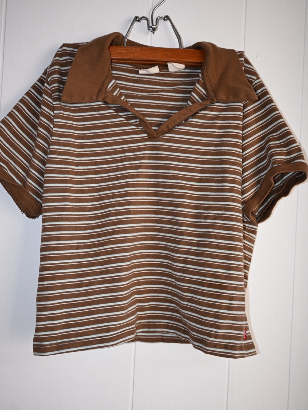 Levi's Brown & White Striped Polo